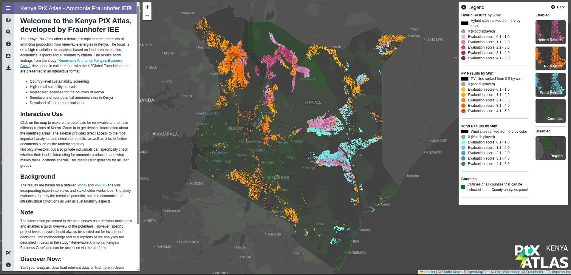 Kenya PtX Atlas Screenshot