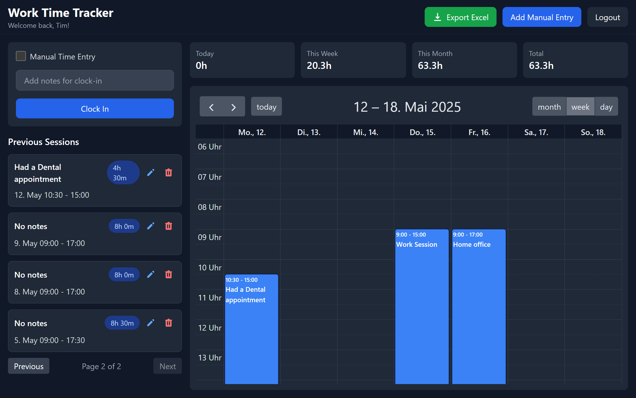 Work Time Tracker Screenshot